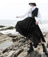 Asymmetric Houndstooth Ribbon Vest